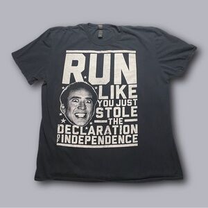 Run Like You Stole The Declaration Of Independence Nic Cage graphic tee - XL